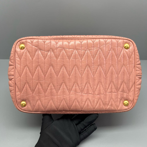 Miu Miu Two-Way Bag Crumpled Calfskin Pink