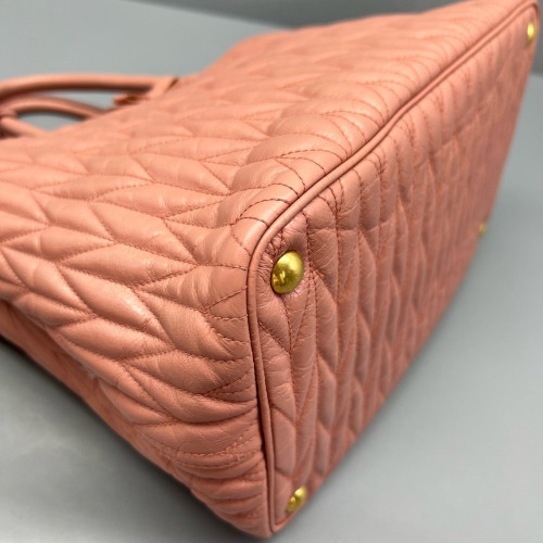 Miu Miu Two-Way Bag Crumpled Calfskin Pink