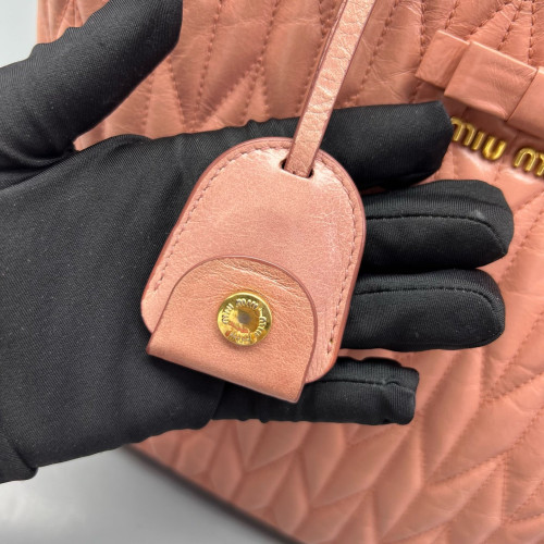Miu Miu Two-Way Bag Crumpled Calfskin Pink