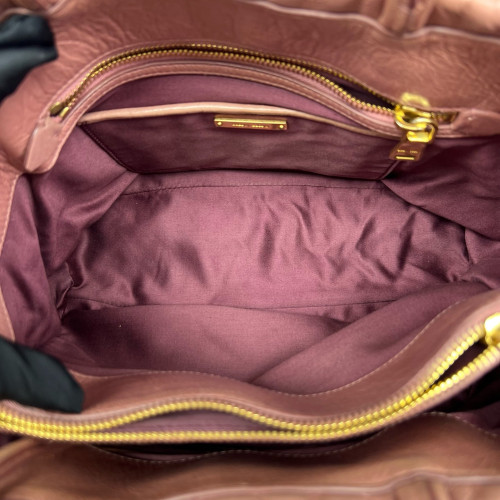 Miu Miu Two-Way Bag Crumpled Calfskin Pink