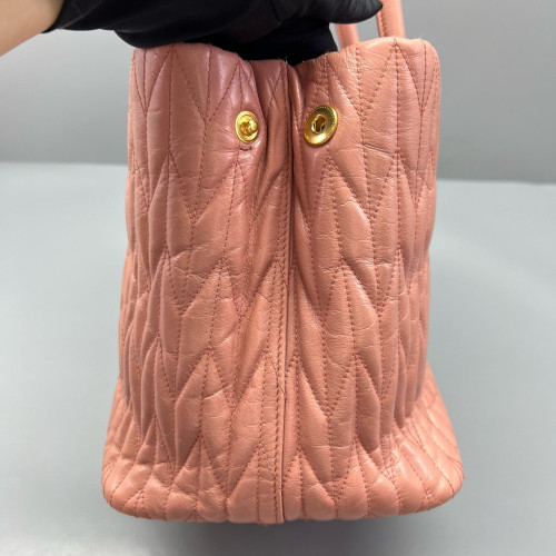 Miu Miu Two-Way Bag Crumpled Calfskin Pink