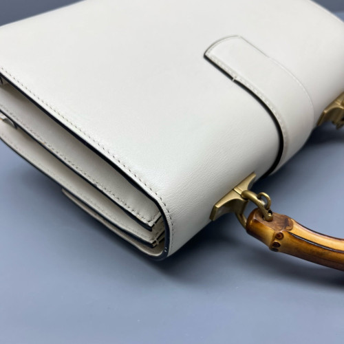 Gucci Bamboo Medium Dioysus Bamboo Top Handle Bag Calfskin White Blue Red