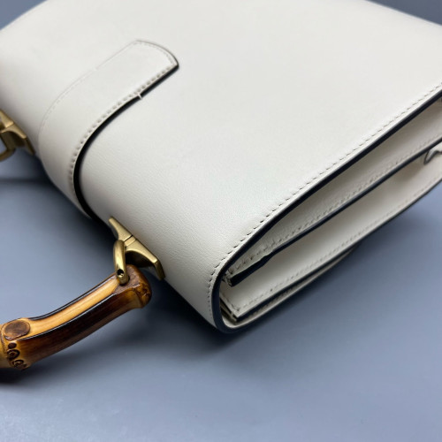 Gucci Bamboo Medium Dioysus Bamboo Top Handle Bag Calfskin White Blue Red