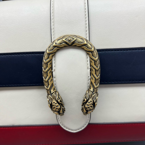 Gucci Bamboo Medium Dioysus Bamboo Top Handle Bag Calfskin White Blue Red