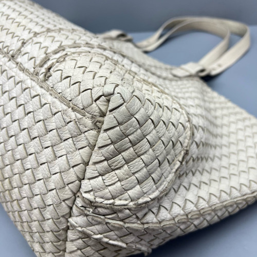Bottega Veneta Tote Bag Calfskin Intrecciato Beige