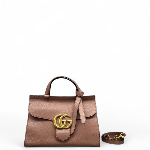 Gucci Marmont Two-Way Bag Grained Calfskin Pink