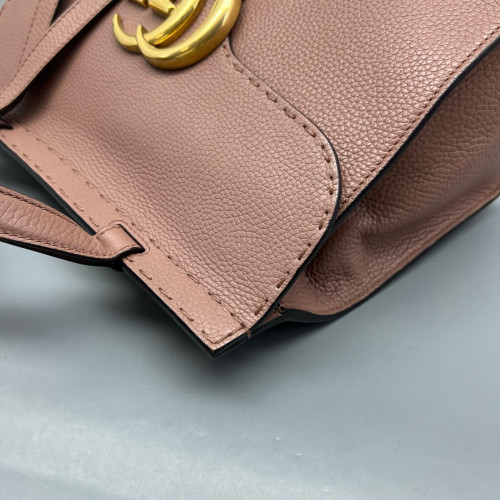 Gucci Marmont Two-Way Bag Grained Calfskin Pink