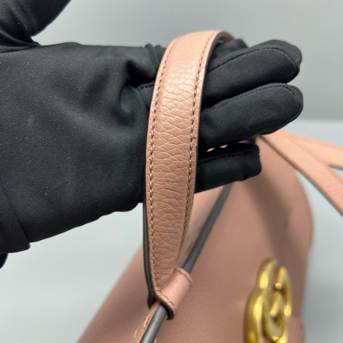 Gucci Marmont Two-Way Bag Grained Calfskin Pink