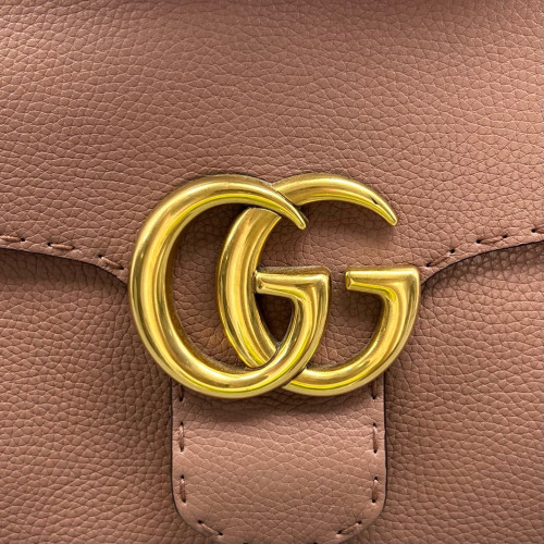 Gucci Marmont Two-Way Bag Grained Calfskin Pink