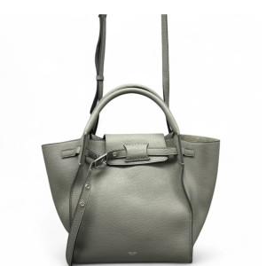Celine Small Big Bag Grained Calfskin Light Grey