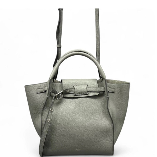 Celine Small Big Bag Grained Calfskin Light Grey