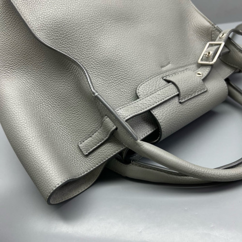 Celine Small Big Bag Grained Calfskin Light Grey