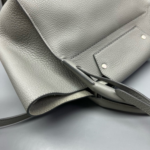 Celine Small Big Bag Grained Calfskin Light Grey