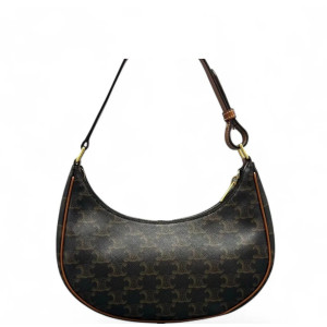 Celine Triomphe Medium Ava Shoulder Bag Triomphe Brown Dark Grey