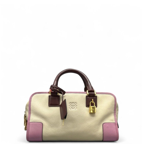 Loewe Amazona 29 Grained Calfskin Beige Pale Orchid Burgundy