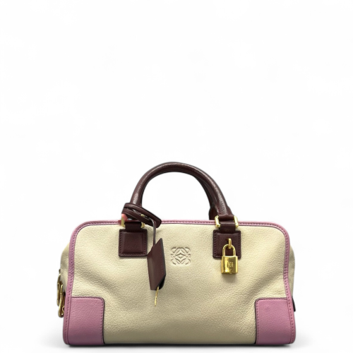 Loewe Amazona 29 Grained Calfskin Beige Pale Orchid Burgundy