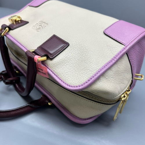 Loewe Amazona 29 Grained Calfskin Beige Pale Orchid Burgundy