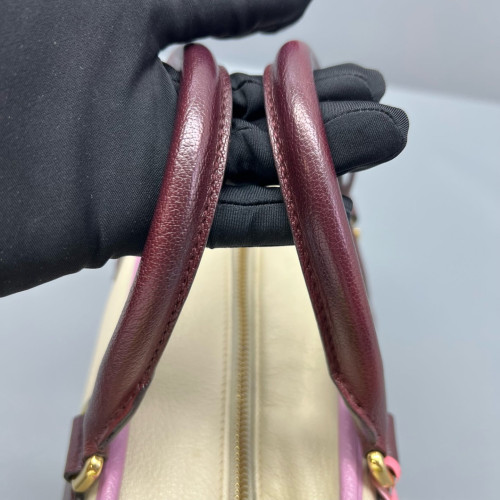Loewe Amazona 29 Grained Calfskin Beige Pale Orchid Burgundy