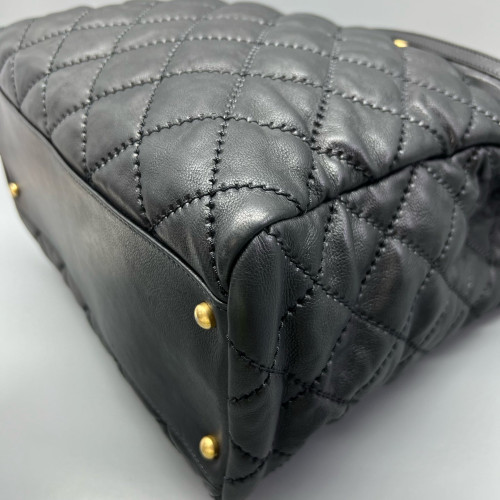 Chanel Quilted Tote Bag Calfskin Black Chanel Quilted Tote Bag Calfskin Black