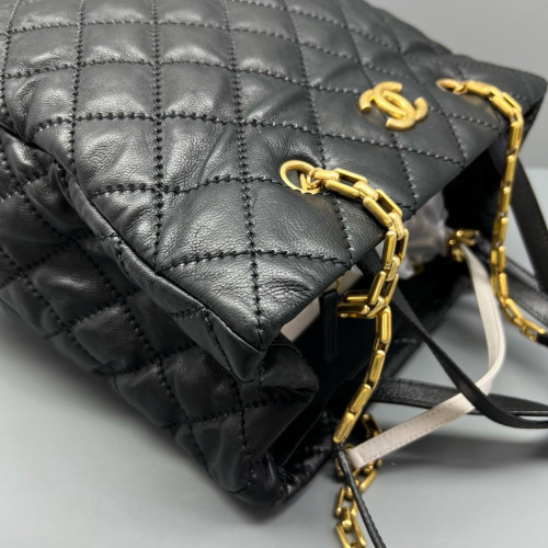 Chanel Quilted Tote Bag Calfskin Black Chanel Quilted Tote Bag Calfskin Black