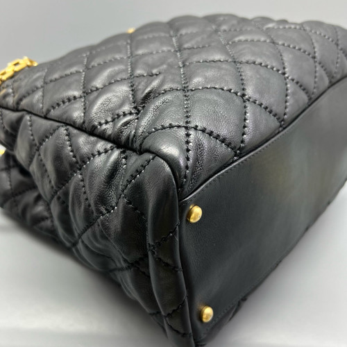 Chanel Quilted Tote Bag Calfskin Black Chanel Quilted Tote Bag Calfskin Black