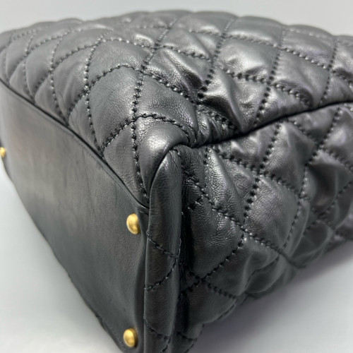 Chanel Quilted Tote Bag Calfskin Black Chanel Quilted Tote Bag Calfskin Black