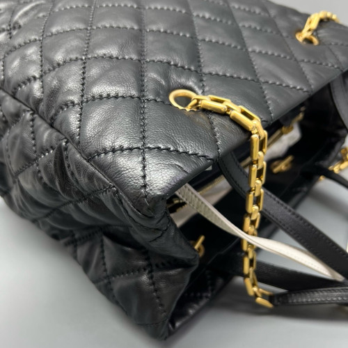 Chanel Quilted Tote Bag Calfskin Black Chanel Quilted Tote Bag Calfskin Black