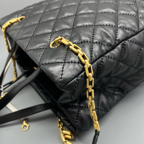 Chanel Quilted Tote Bag Calfskin Black Chanel Quilted Tote Bag Calfskin Black