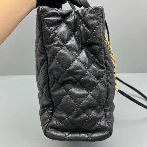Chanel Quilted Tote Bag Calfskin Black Chanel Quilted Tote Bag Calfskin Black
