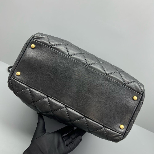 Chanel Quilted Tote Bag Calfskin Black Chanel Quilted Tote Bag Calfskin Black