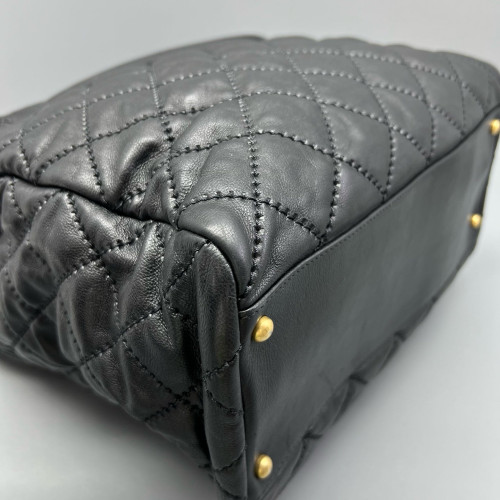 Chanel Quilted Tote Bag Calfskin Black Chanel Quilted Tote Bag Calfskin Black