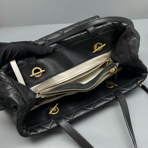 Chanel Quilted Tote Bag Calfskin Black Chanel Quilted Tote Bag Calfskin Black