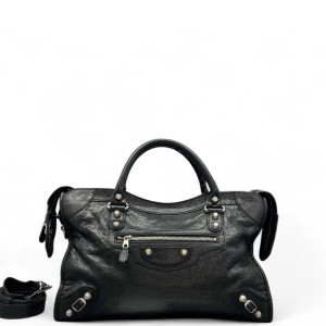 Balenciaga Medium City Arena Lambskin Black