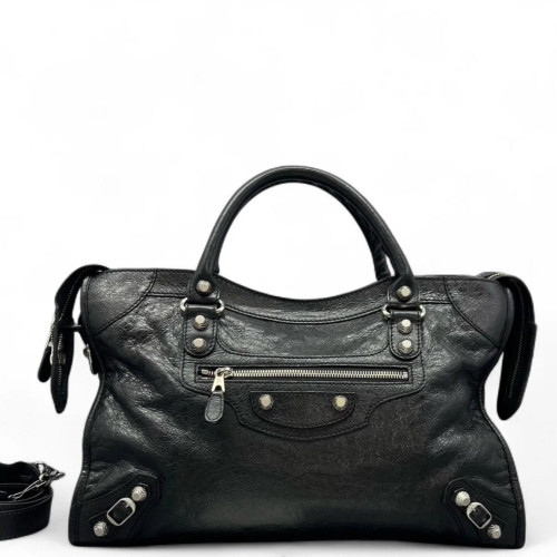 Balenciaga Medium City Arena Lambskin Black