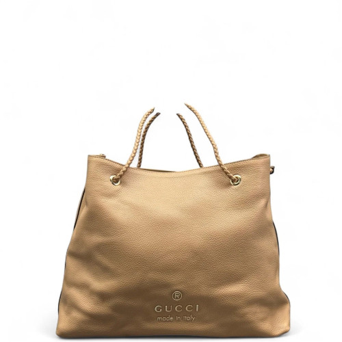 Gucci Tote Bag Grained Calfskin Natural Tan Gucci Tote Bag Grained Calfskin Natural Tan