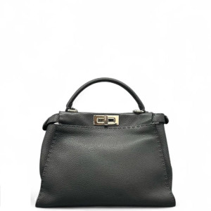 Fendi Peekaboo Iconic Medium Grained Calfskin Charcoal Fendi Peekaboo Iconic Medium Grained Calfskin Charcoal