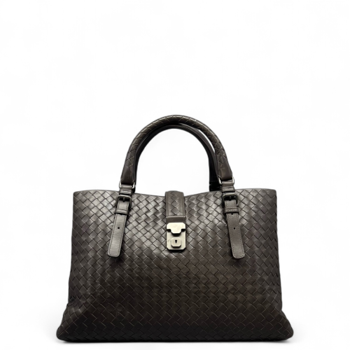 Bottega Veneta Large Roma Tote Bag Calfskin Intrecciato Dark Brown Bottega Veneta Large Roma Tote Bag Calfskin Intrecciato Dark Brown