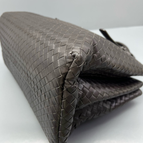 Bottega Veneta Large Roma Tote Bag Calfskin Intrecciato Dark Brown Bottega Veneta Large Roma Tote Bag Calfskin Intrecciato Dark Brown