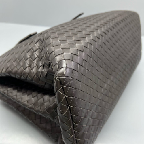 Bottega Veneta Large Roma Tote Bag Calfskin Intrecciato Dark Brown Bottega Veneta Large Roma Tote Bag Calfskin Intrecciato Dark Brown