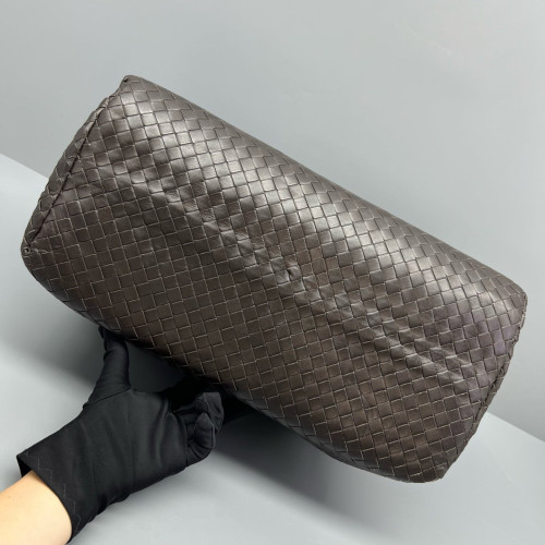 Bottega Veneta Large Roma Tote Bag Calfskin Intrecciato Dark Brown Bottega Veneta Large Roma Tote Bag Calfskin Intrecciato Dark Brown
