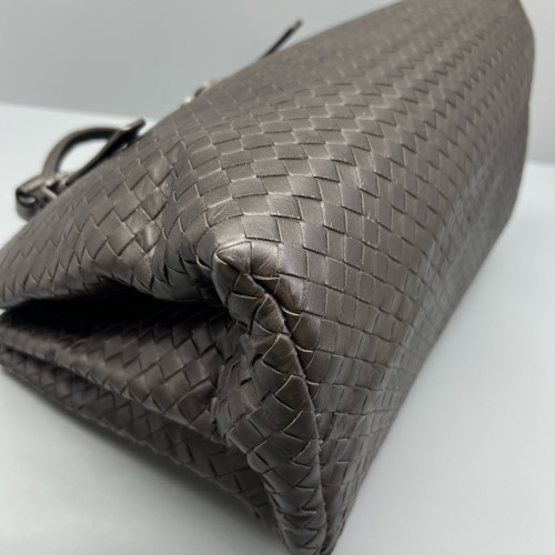 Bottega Veneta Large Roma Tote Bag Calfskin Intrecciato Dark Brown Bottega Veneta Large Roma Tote Bag Calfskin Intrecciato Dark Brown