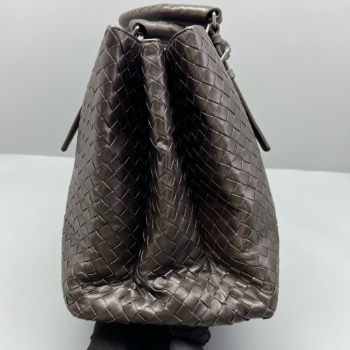 Bottega Veneta Large Roma Tote Bag Calfskin Intrecciato Dark Brown Bottega Veneta Large Roma Tote Bag Calfskin Intrecciato Dark Brown