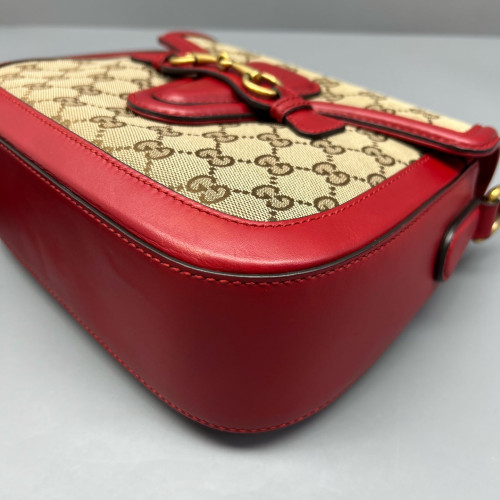 Gucci Lady Web GG Supreme Monogram Calfskin Red Brown