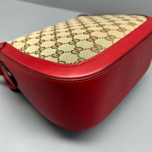Gucci Lady Web GG Supreme Monogram Calfskin Red Brown