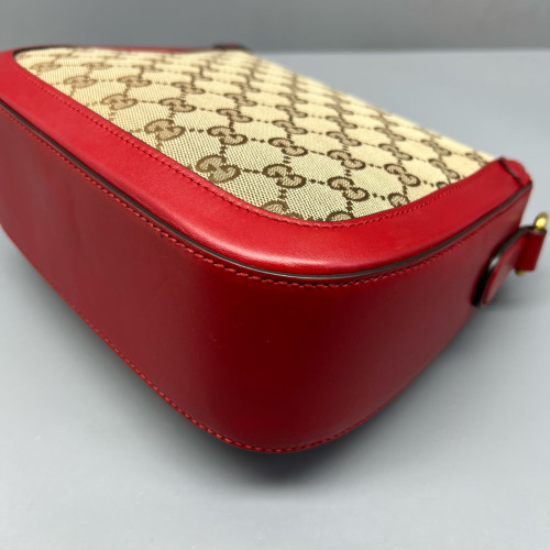 Gucci Lady Web GG Supreme Monogram Calfskin Red Brown