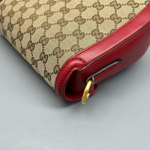 Gucci Lady Web GG Supreme Monogram Calfskin Red Brown