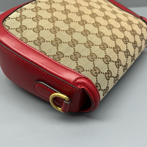 Gucci Lady Web GG Supreme Monogram Calfskin Red Brown