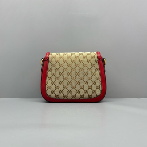 Gucci Lady Web GG Supreme Monogram Calfskin Red Brown