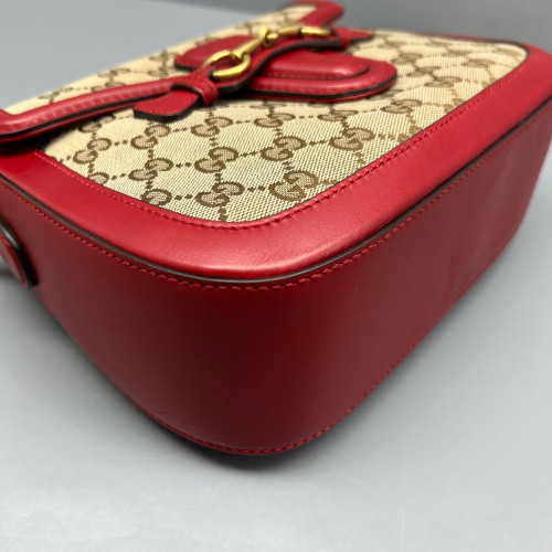 Gucci Lady Web GG Supreme Monogram Calfskin Red Brown