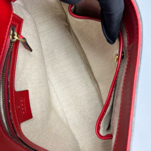 Gucci Lady Web GG Supreme Monogram Calfskin Red Brown